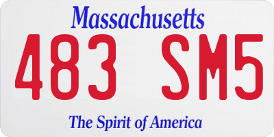 MA license plate 483SM5