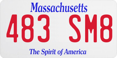 MA license plate 483SM8
