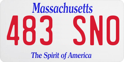 MA license plate 483SN0