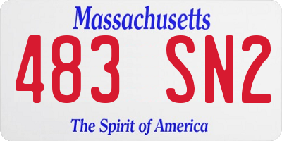 MA license plate 483SN2