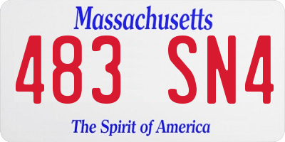 MA license plate 483SN4