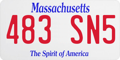 MA license plate 483SN5