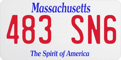 MA license plate 483SN6