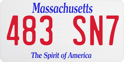 MA license plate 483SN7