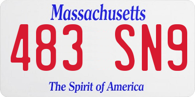 MA license plate 483SN9