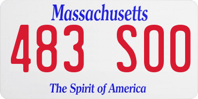 MA license plate 483SO0
