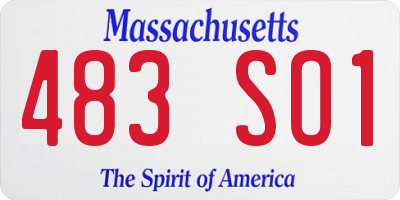 MA license plate 483SO1