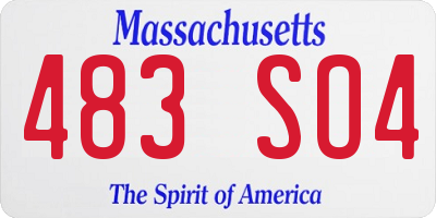 MA license plate 483SO4