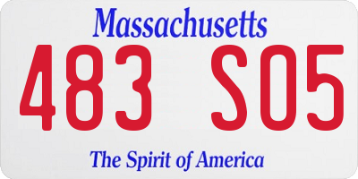 MA license plate 483SO5