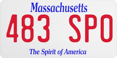 MA license plate 483SP0