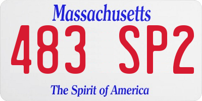 MA license plate 483SP2