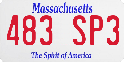 MA license plate 483SP3