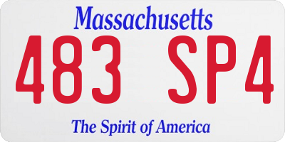 MA license plate 483SP4