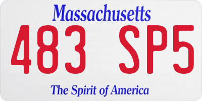MA license plate 483SP5