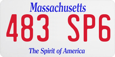 MA license plate 483SP6