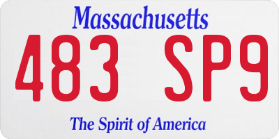 MA license plate 483SP9