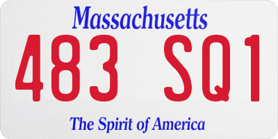 MA license plate 483SQ1