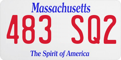 MA license plate 483SQ2