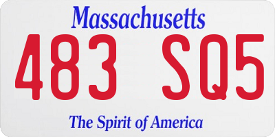 MA license plate 483SQ5
