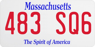 MA license plate 483SQ6