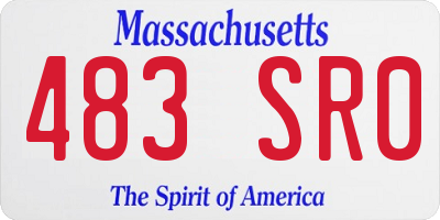 MA license plate 483SR0