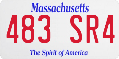 MA license plate 483SR4