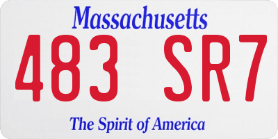 MA license plate 483SR7