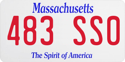 MA license plate 483SS0