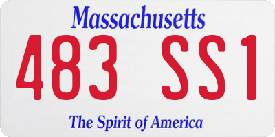 MA license plate 483SS1