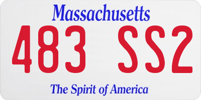 MA license plate 483SS2