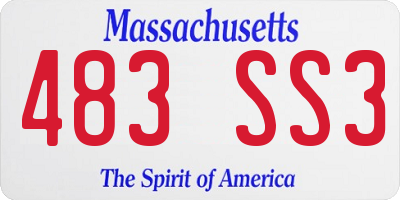 MA license plate 483SS3
