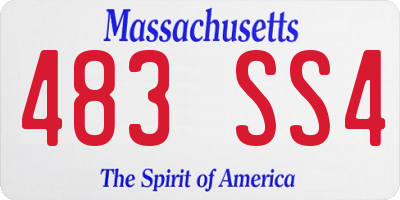 MA license plate 483SS4