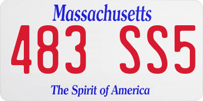 MA license plate 483SS5
