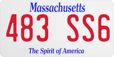 MA license plate 483SS6