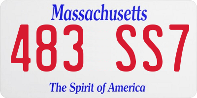 MA license plate 483SS7