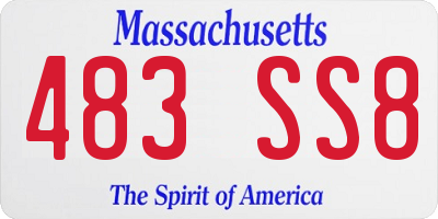 MA license plate 483SS8