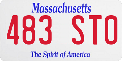 MA license plate 483ST0