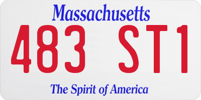 MA license plate 483ST1