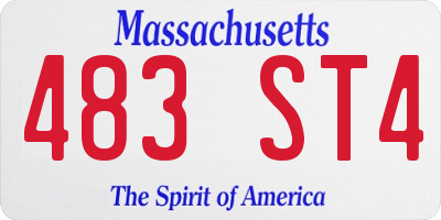 MA license plate 483ST4