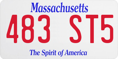 MA license plate 483ST5