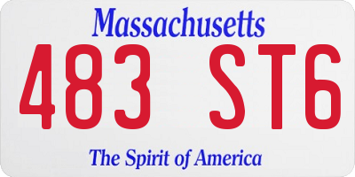 MA license plate 483ST6
