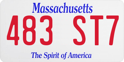 MA license plate 483ST7