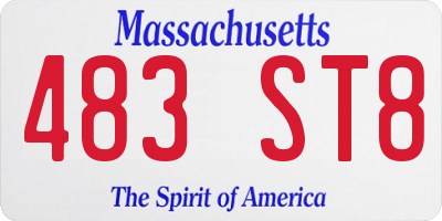 MA license plate 483ST8