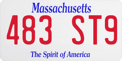 MA license plate 483ST9