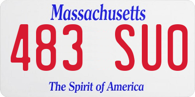 MA license plate 483SU0