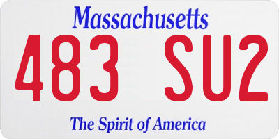 MA license plate 483SU2
