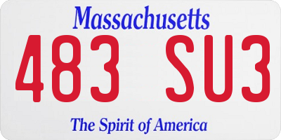 MA license plate 483SU3