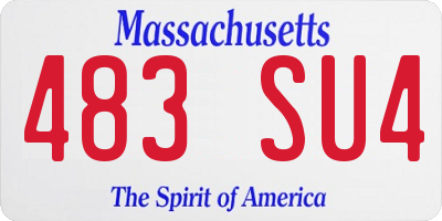 MA license plate 483SU4
