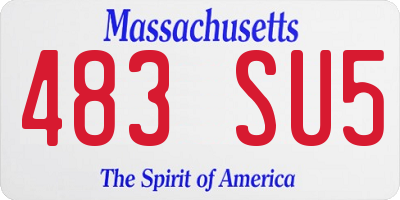 MA license plate 483SU5
