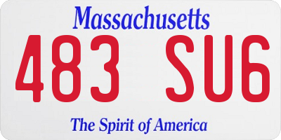 MA license plate 483SU6